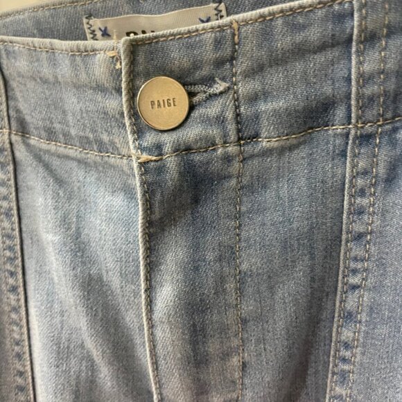 PAIGE MAYSLIE MARIENNE CROPPED DENIM JOGGER JEANS ELASTIC HEM Sz 29 AESTHETIC - Picture 8 of 11